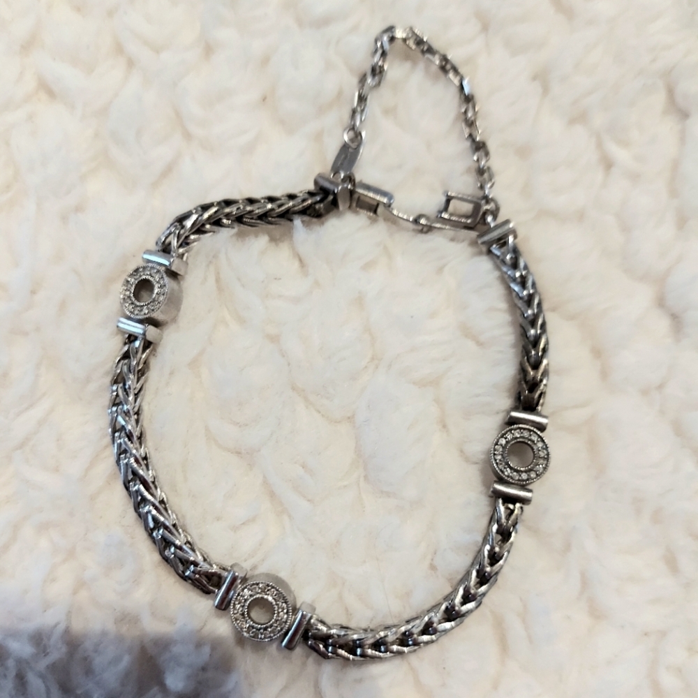 Beautiful Chunky Silver & Diamond Bracelet